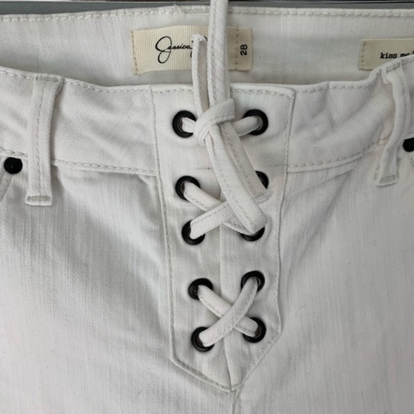 Jessica Simpson white lace up jeans - Picture 6 of 6